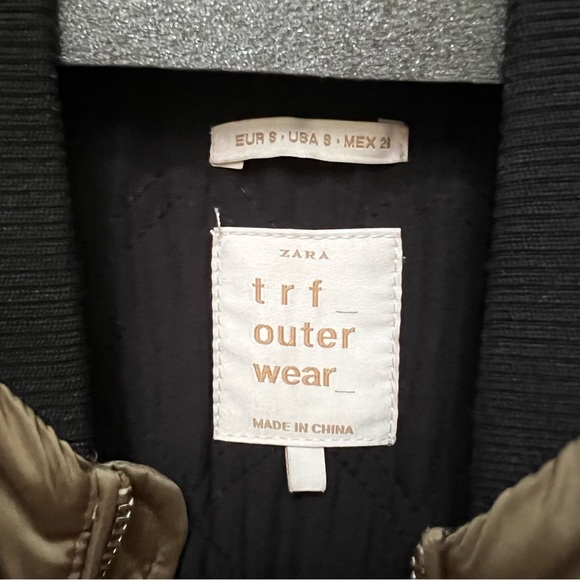 Zara Varsity Utility Patch Jacket Olive Green - Picture 6 of 7